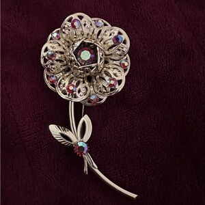 Vintage Fashion Flower Brooch Sarah Coventry Signed